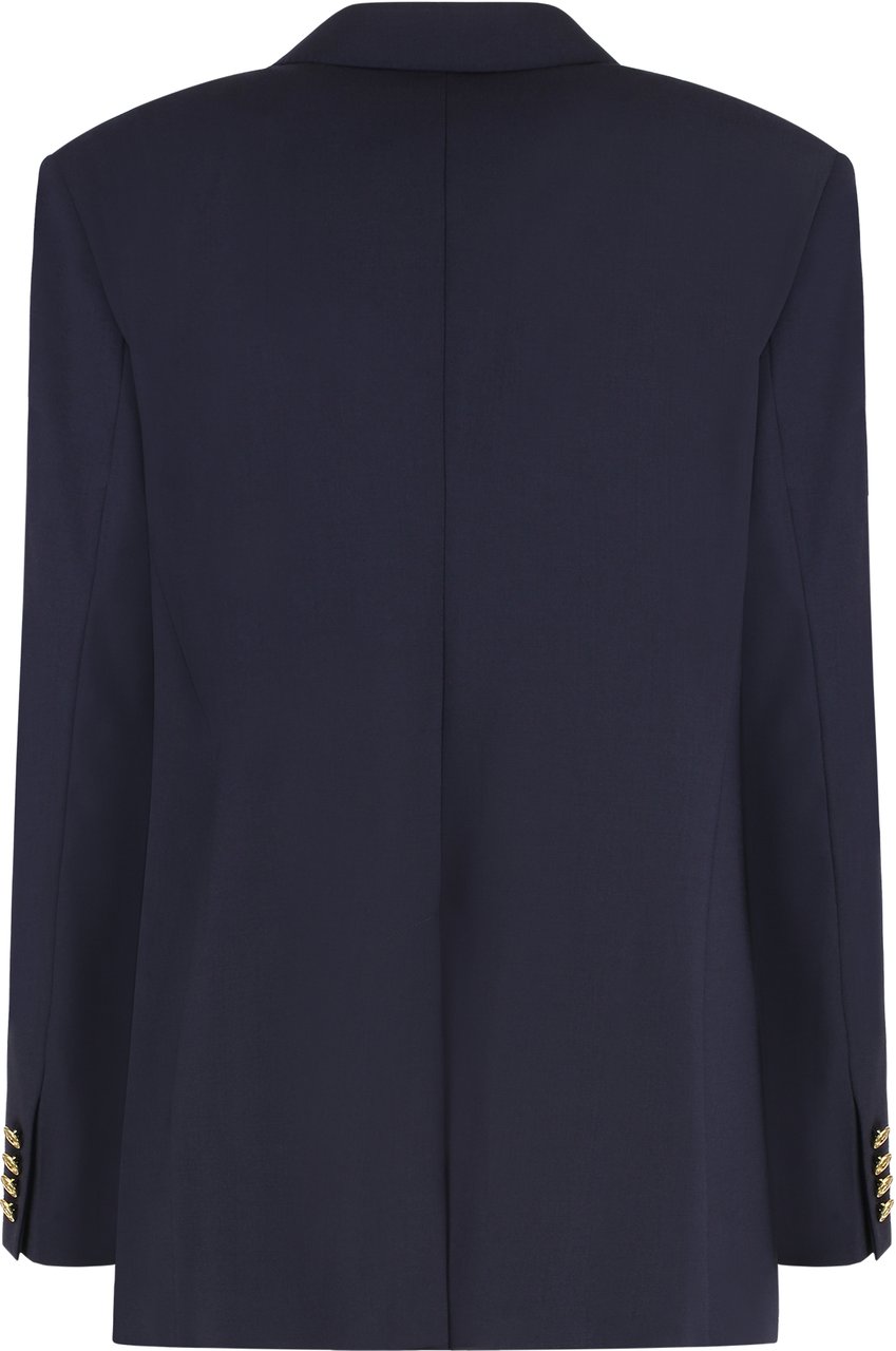 Ralph Lauren Double-breasted wool blazer Blauw