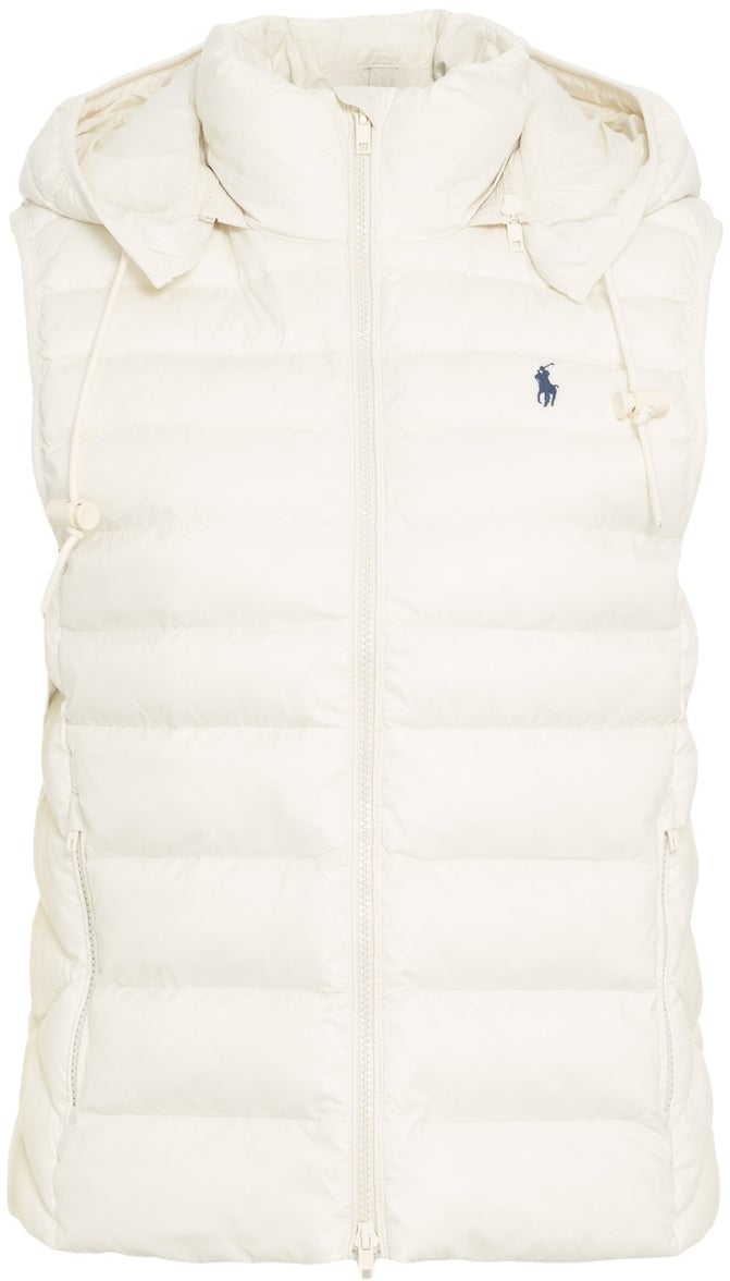 Ralph Lauren Quilted vest with hood Wit