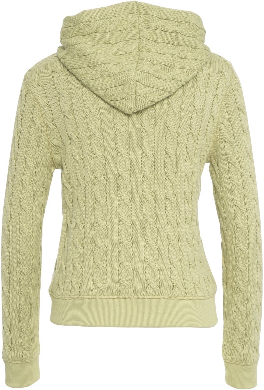 Ralph Lauren Hoodie with cable knit pattern Groen