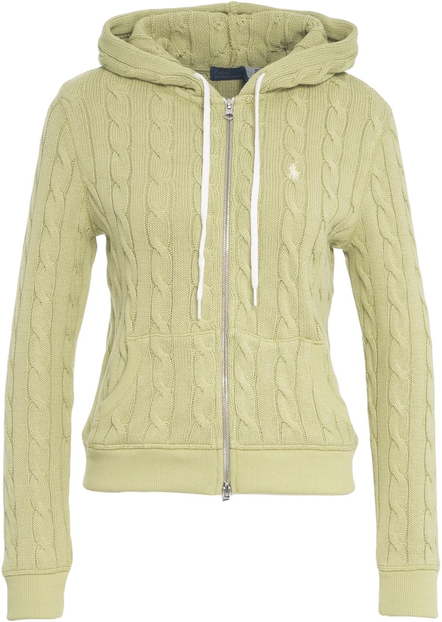 Ralph Lauren Hoodie with cable knit pattern Groen