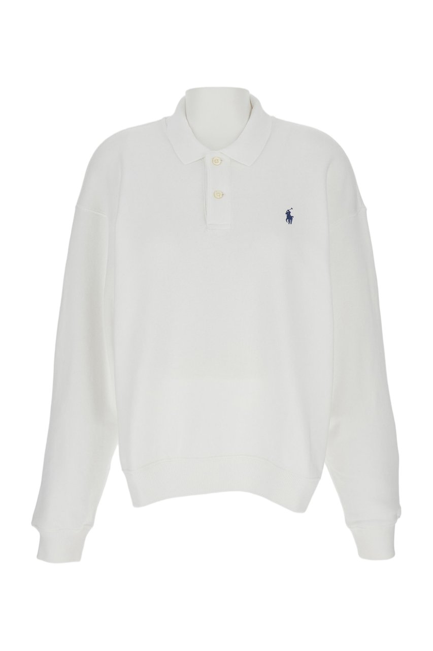 Ralph Lauren White Relaxed Fit Polo Sweater Wit