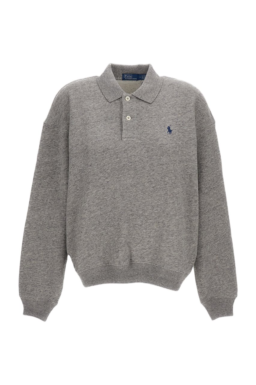 Ralph Lauren Relaxed-Fit Sweatshirt With Classic Polo Collar And Embroidered Logo Grijs