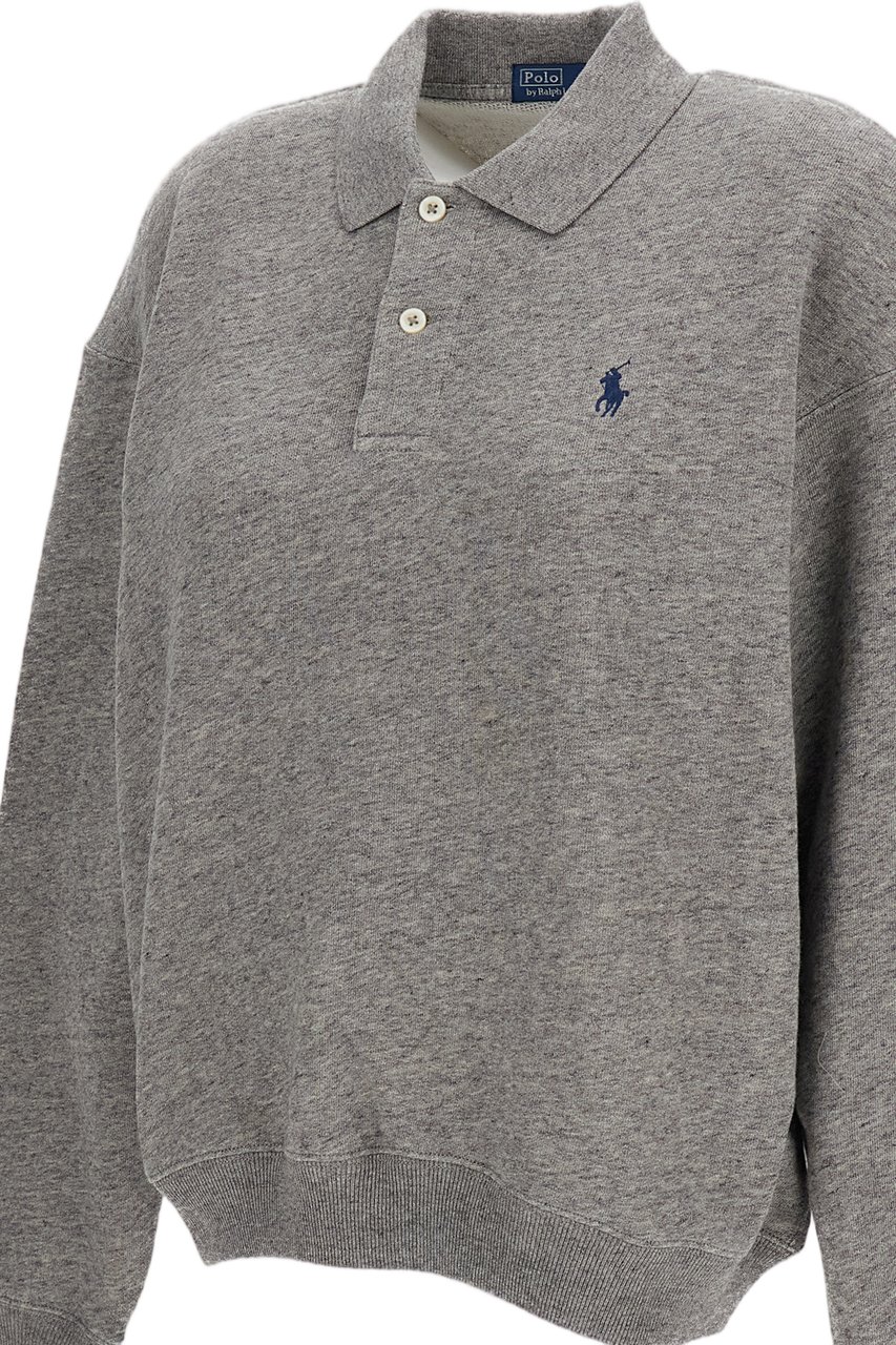 Ralph Lauren Relaxed-Fit Sweatshirt With Classic Polo Collar And Embroidered Logo Grijs