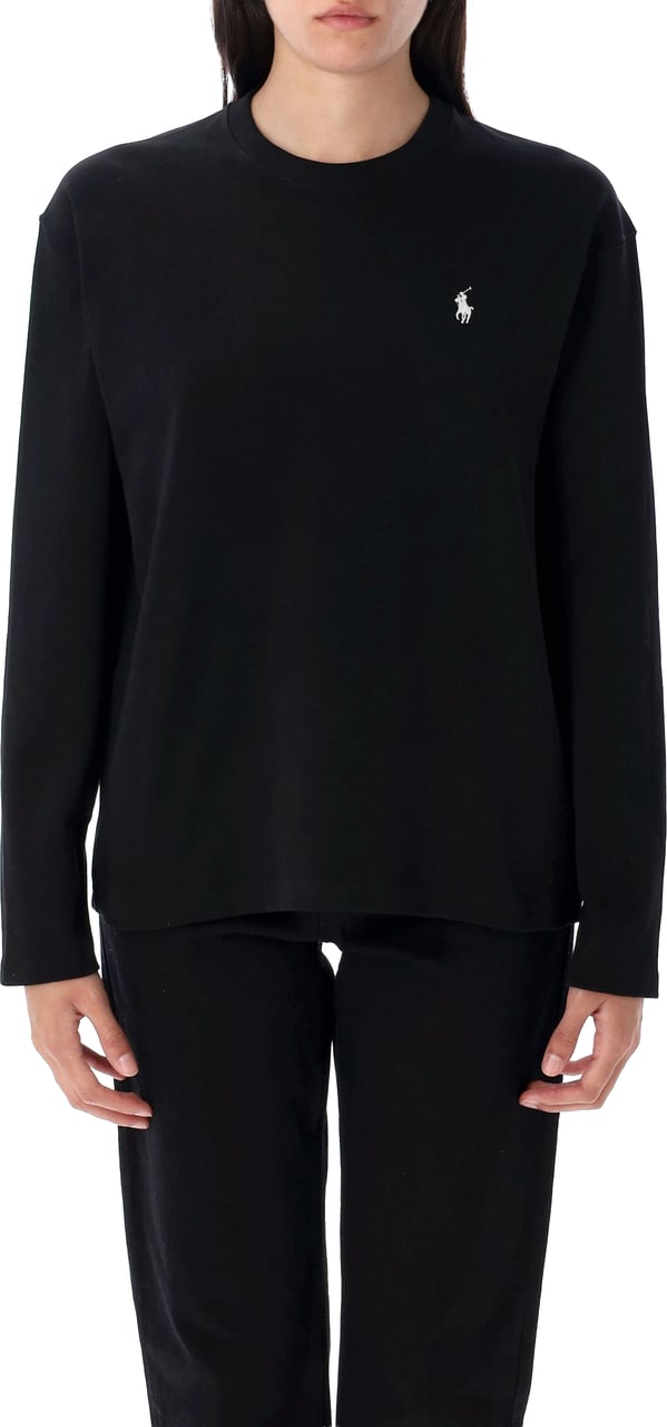 Ralph Lauren Tshirt Ls Nero Zwart
