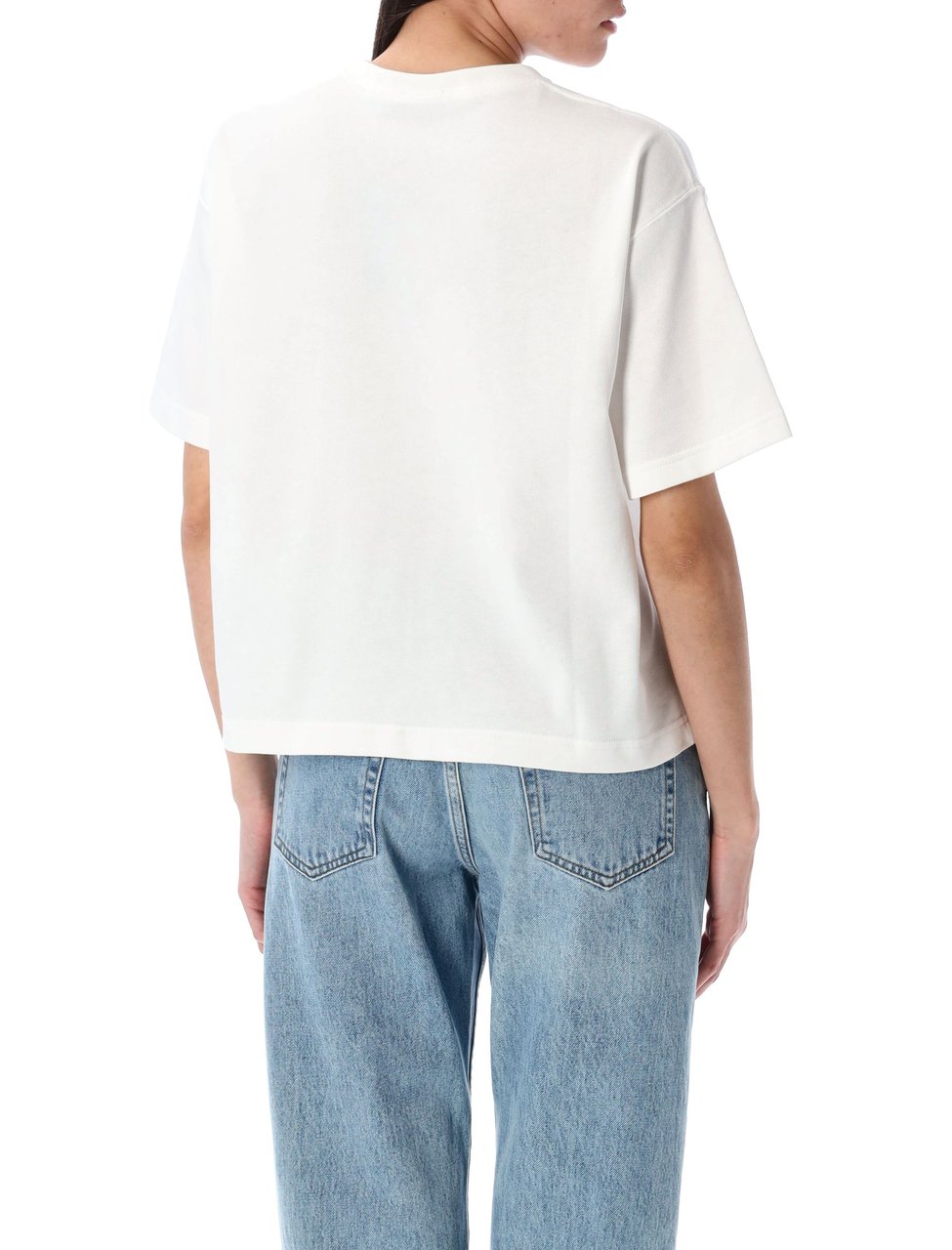 Ralph Lauren Tshirt Heavy Cotton Crop Bianco Wit