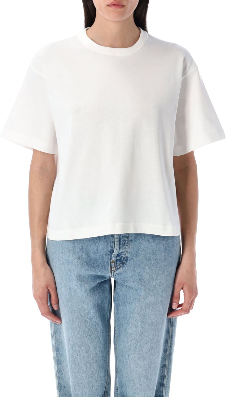 Ralph Lauren Tshirt Heavy Cotton Crop Bianco Wit