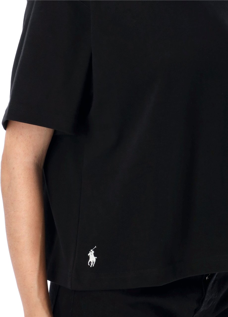 Ralph Lauren Tshirt Heavy Cotton Crop Nero Zwart