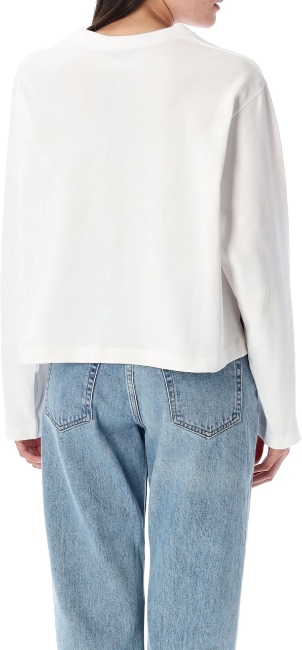 Ralph Lauren Ls Tshirt Heavy Cotton Crop Bianco Wit