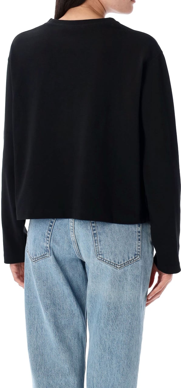 Ralph Lauren Ls Tshirt Heavy Cotton Crop Nero Zwart