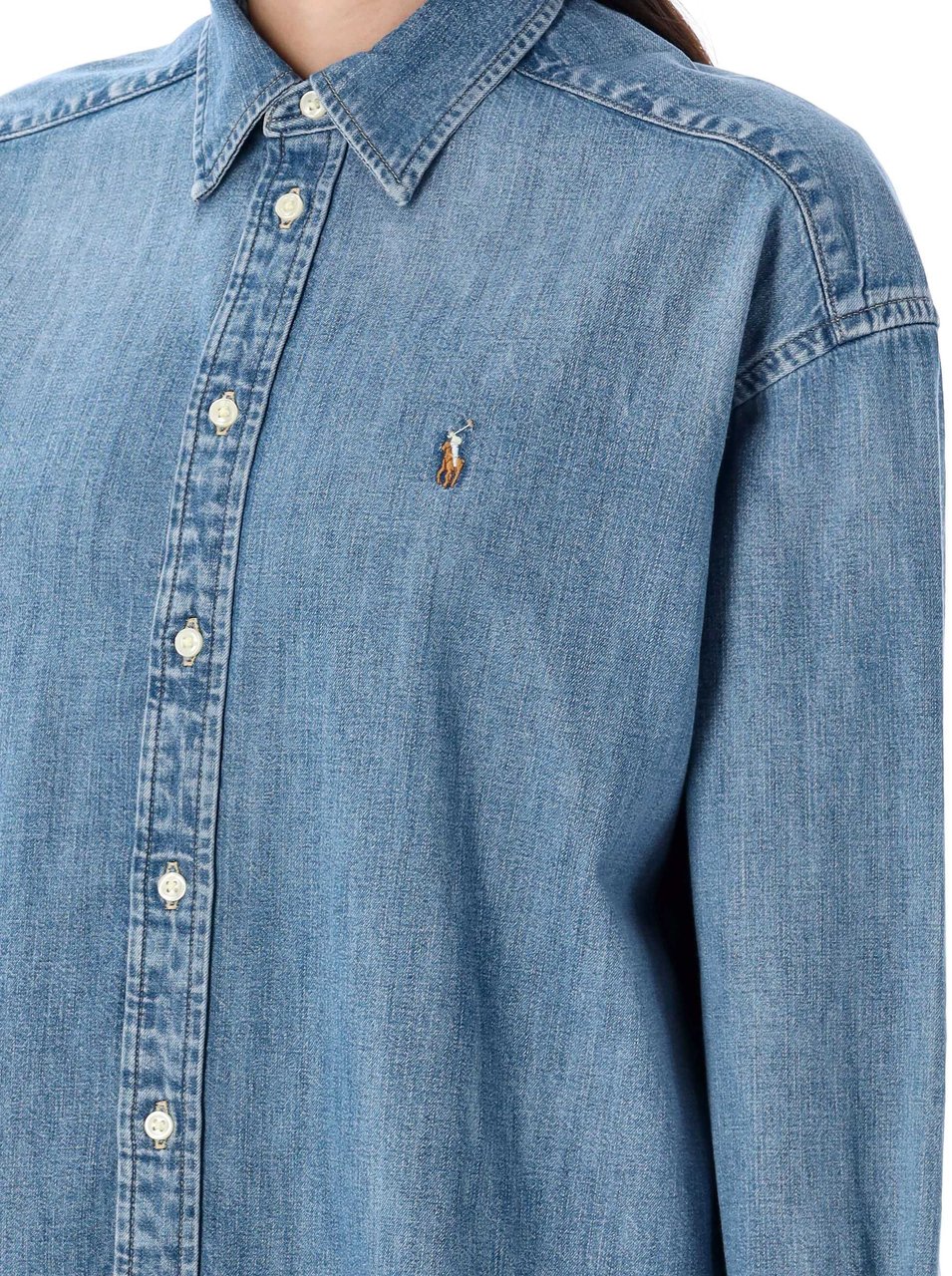 Ralph Lauren Cropped Chambray Shirt Zaia Wash Divers