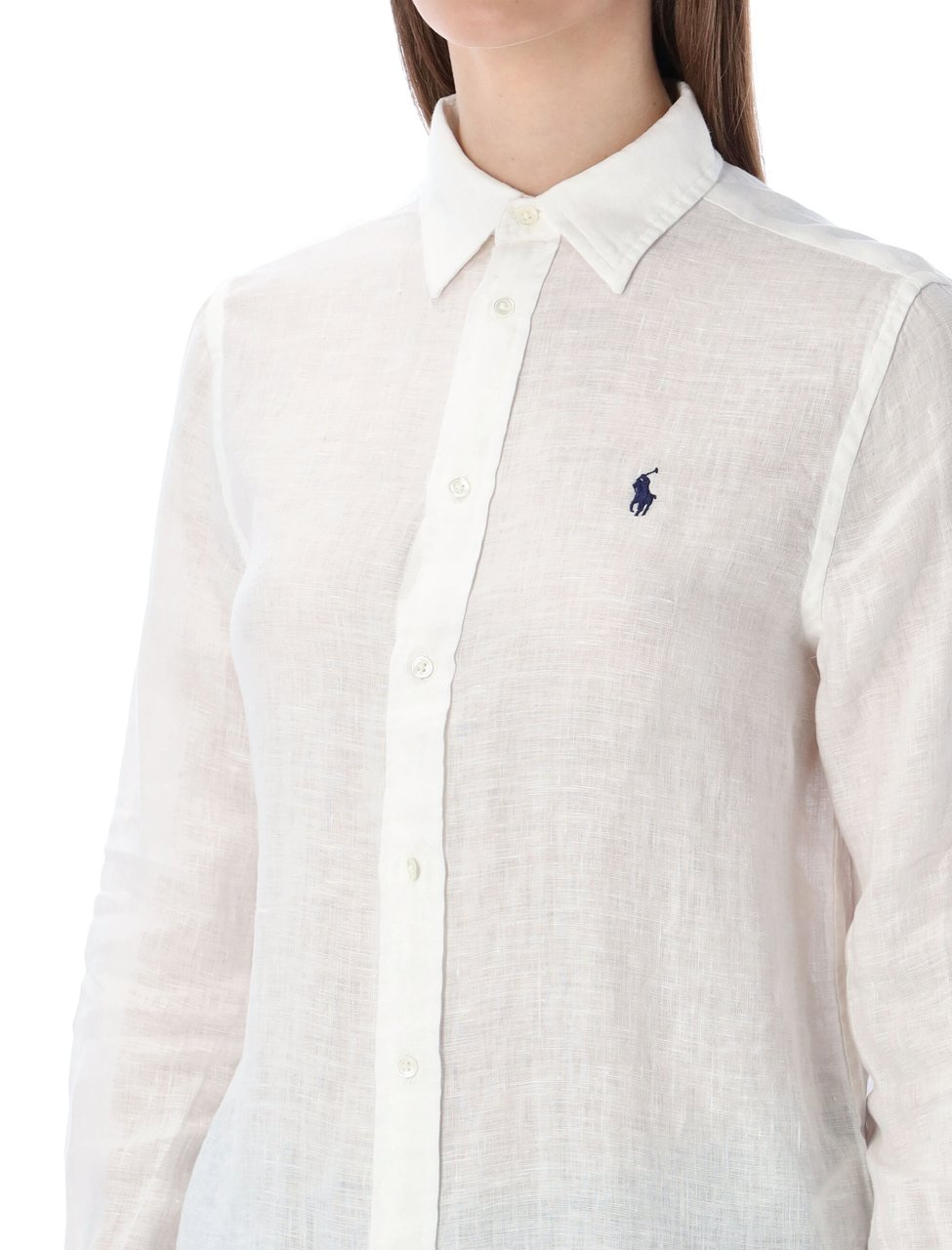 Ralph Lauren Linen Shirt Bianco Wit