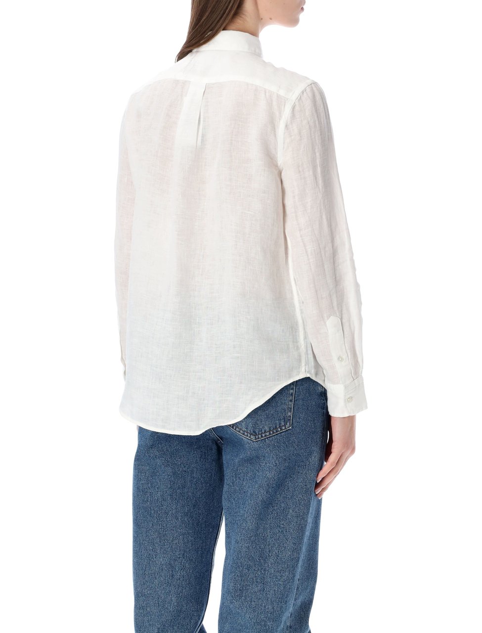 Ralph Lauren Linen Shirt Bianco Wit