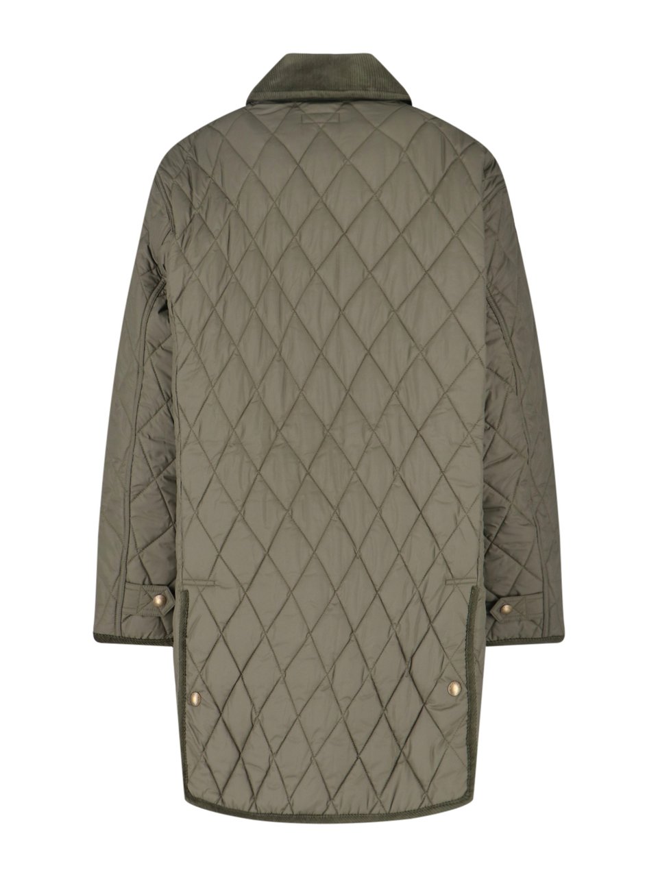 Ralph Lauren Green Quilted Velvet Collar Recycled Jacket Groen