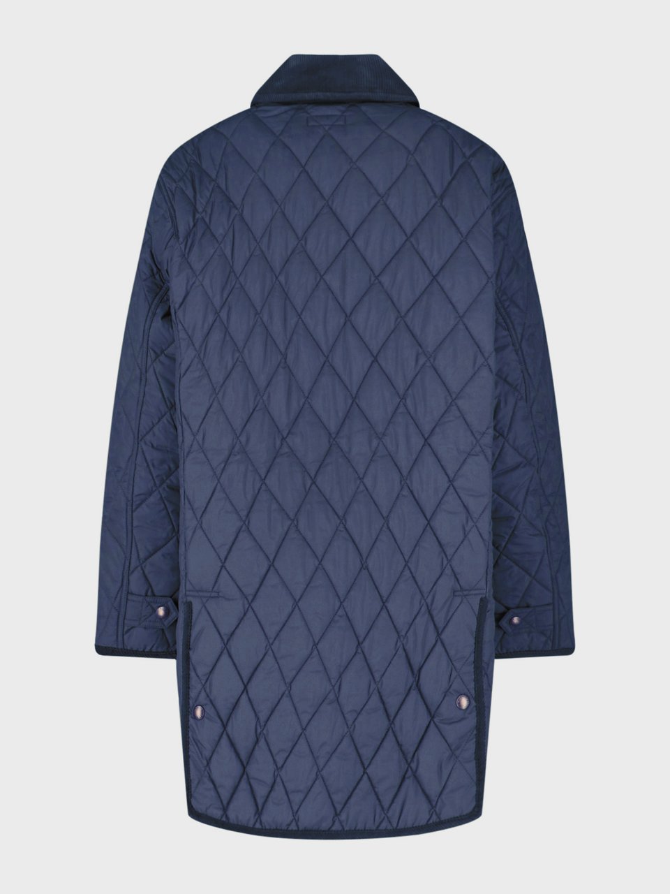 Ralph Lauren Blue Quilted Velvet Collar Recycled Jacket Blauw