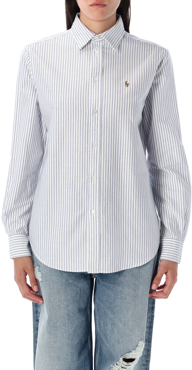 Ralph Lauren Oxford Shirt Striped Striped Light Blue Lichtblauw