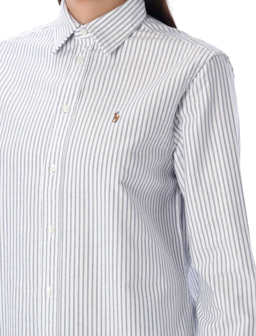 Ralph Lauren Oxford Shirt Striped Striped Light Blue Lichtblauw