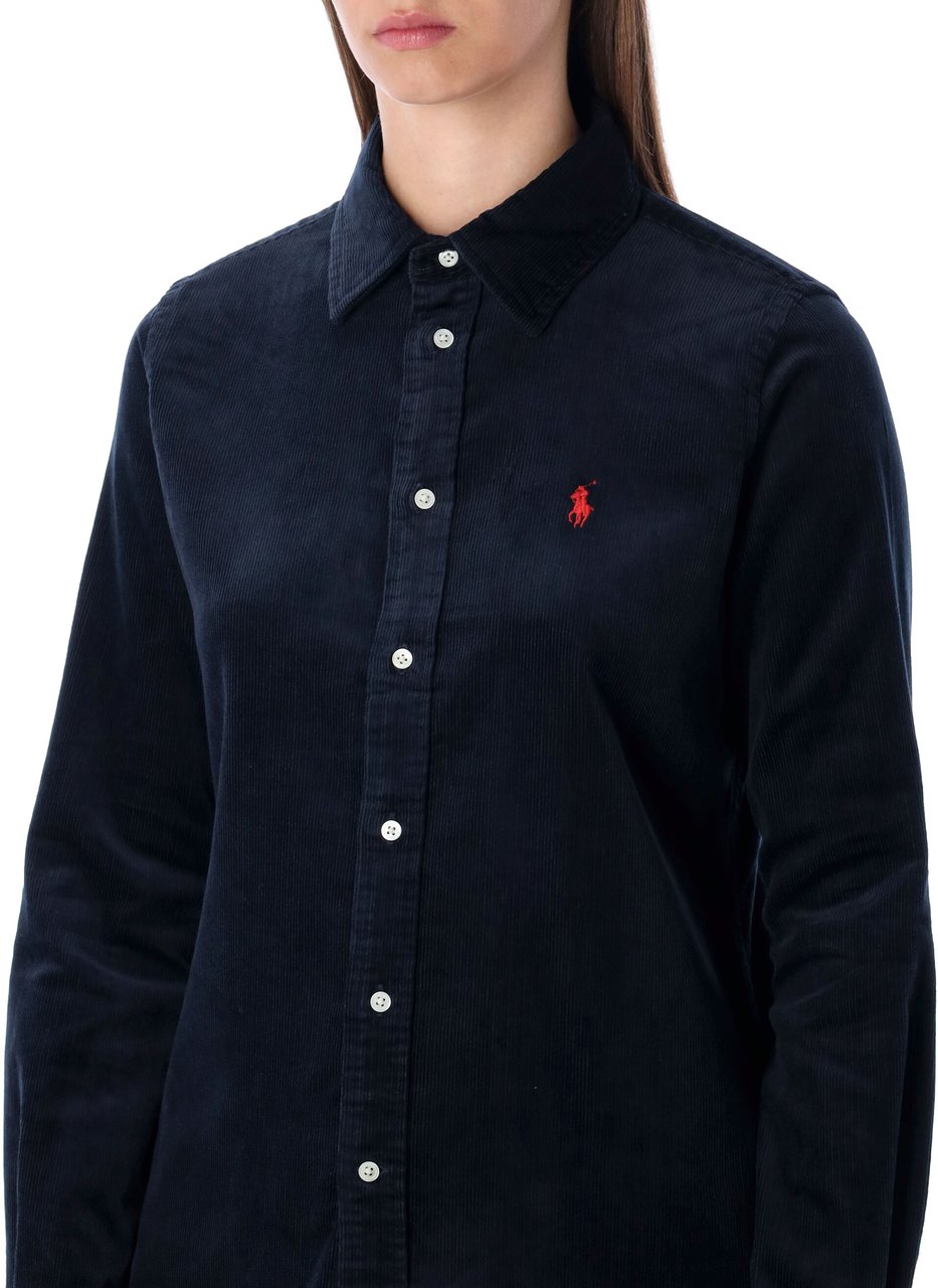 Ralph Lauren Shirt Velluto Hunter Navy Blauw