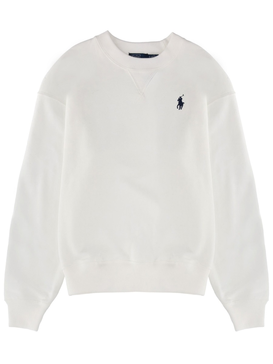 Ralph Lauren Logo Embroidered Relaxed Crewneck Sweatshirt Wit