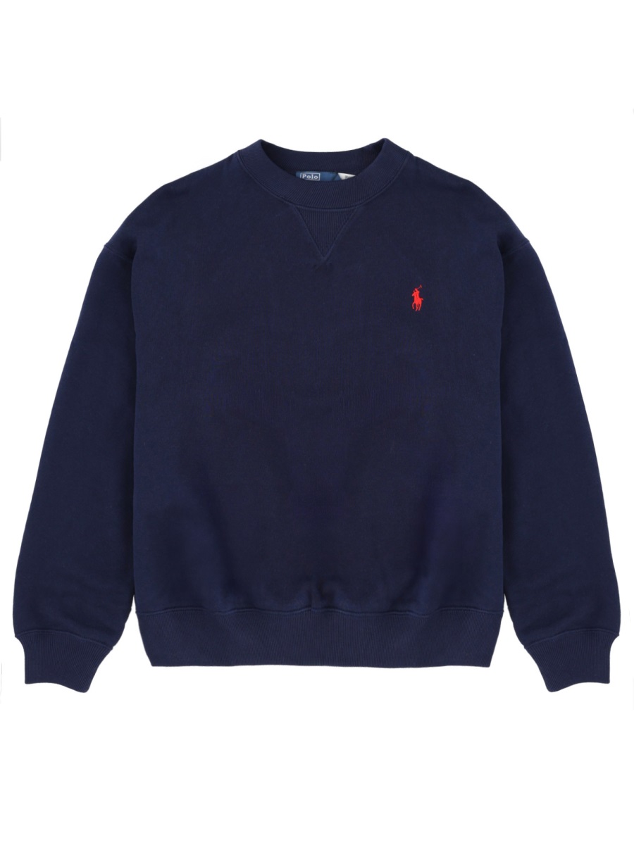 Ralph Lauren Embroidered Chest Logo Cotton Sweatshirt Zwart