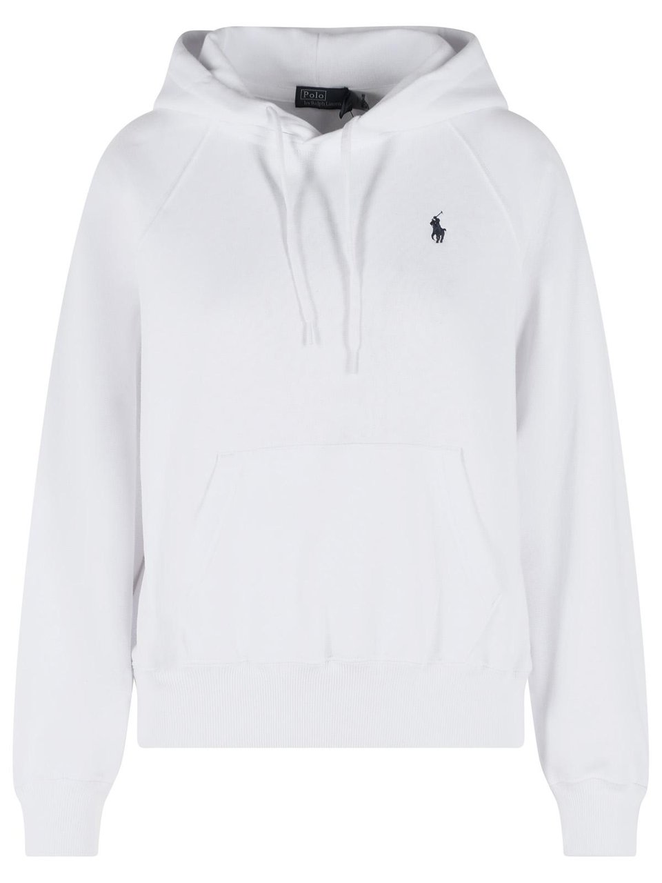 Ralph Lauren Hooded White Sweater With Embroidered Logo And Kangaroo Pocket Wit