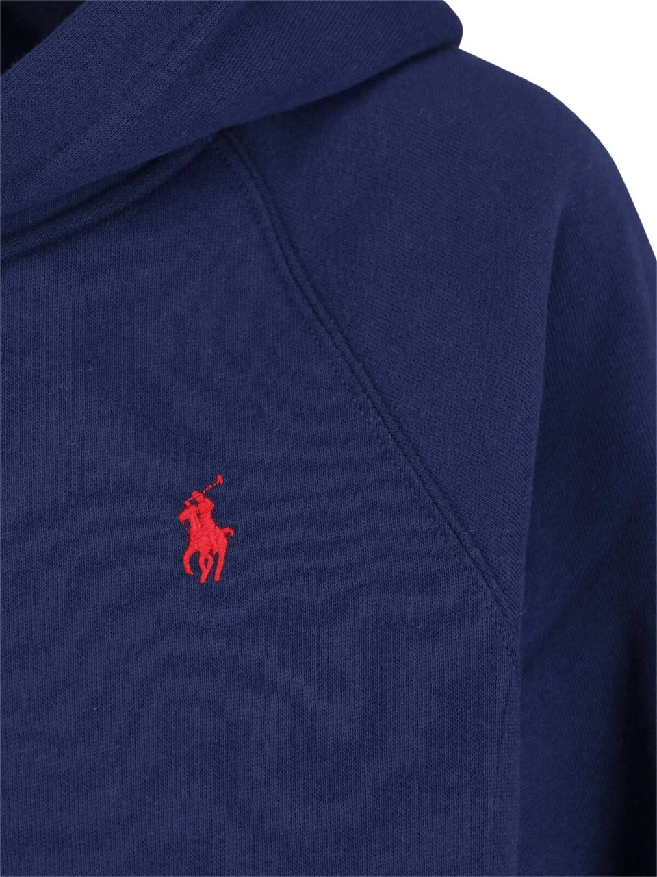 Ralph Lauren Navy Cotton Logo Hoodie Blauw