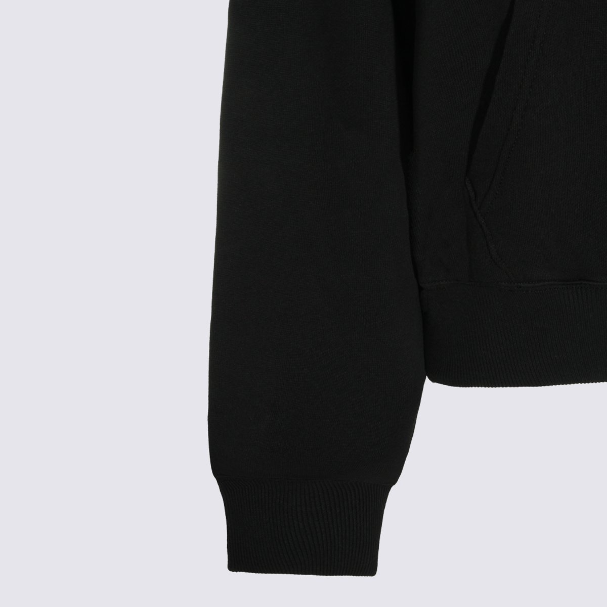 Ralph Lauren Classic Black Hoodie With Embroidered Logo And Ribbed Details Zwart