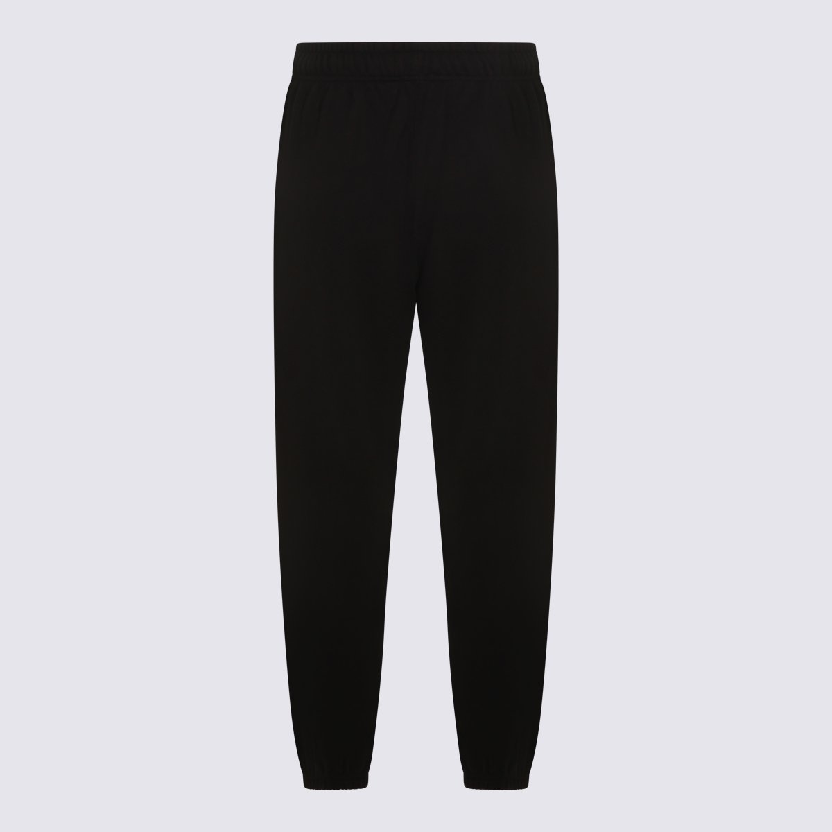 Ralph Lauren Tapered Black Trousers With Elastic Waistband And Ribbed Cuffs Zwart