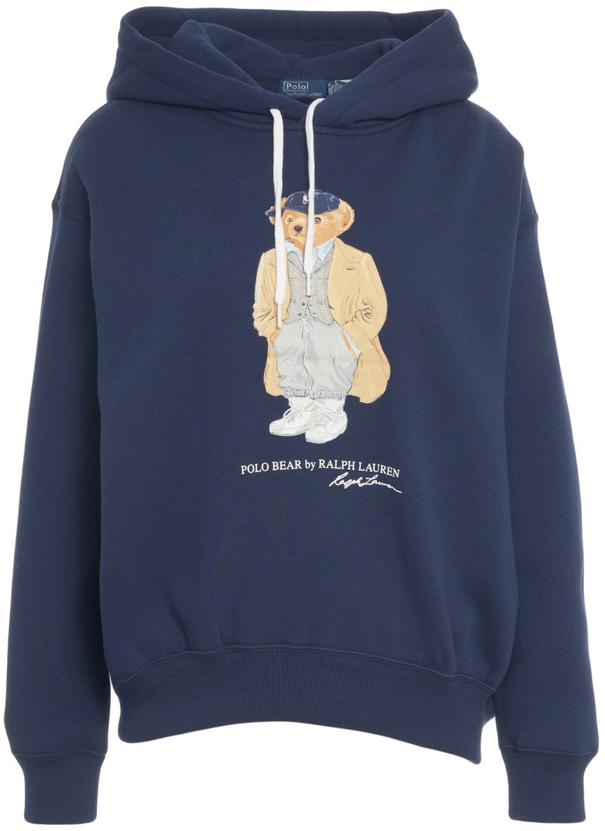 Ralph Lauren Felpa con cappuccio e stampa logo Blauw