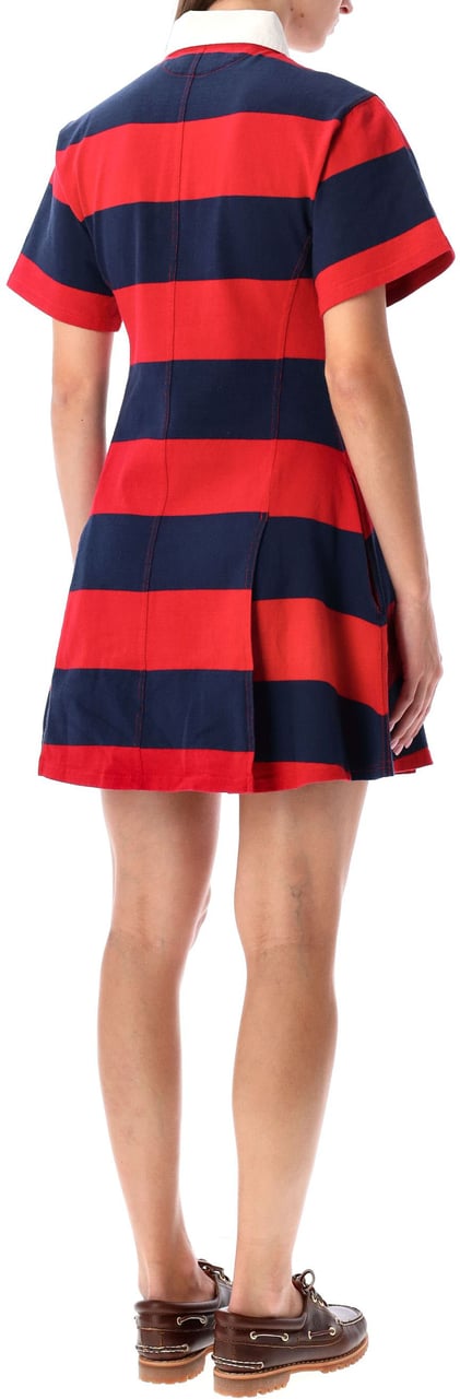 Ralph Lauren Polo Striped Mini Dress Red Bavy Striped Rood
