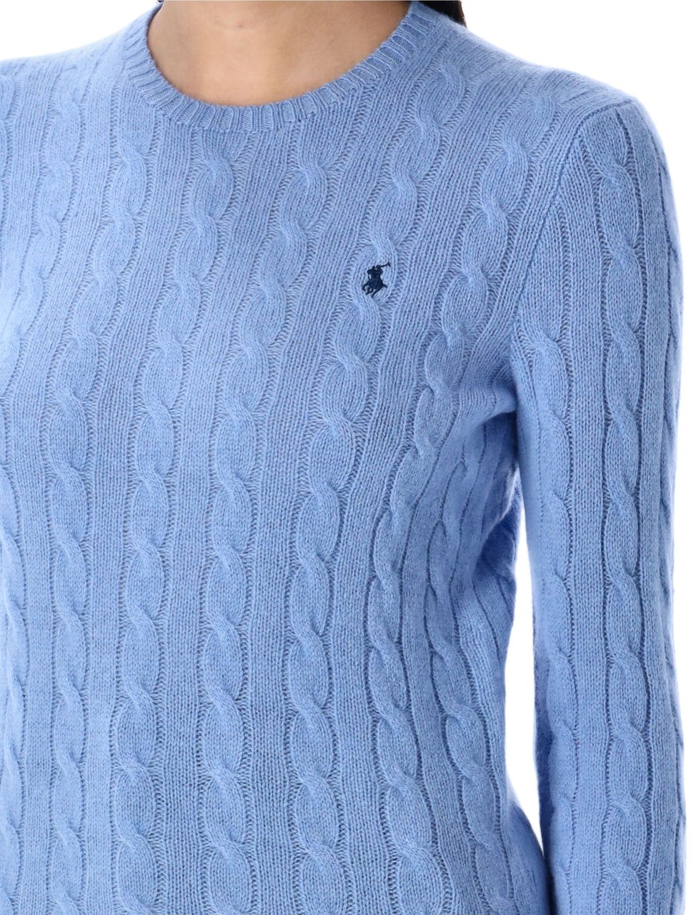 Ralph Lauren Classic Julianna Knit Cable New Litchfield Blue Lichtblauw