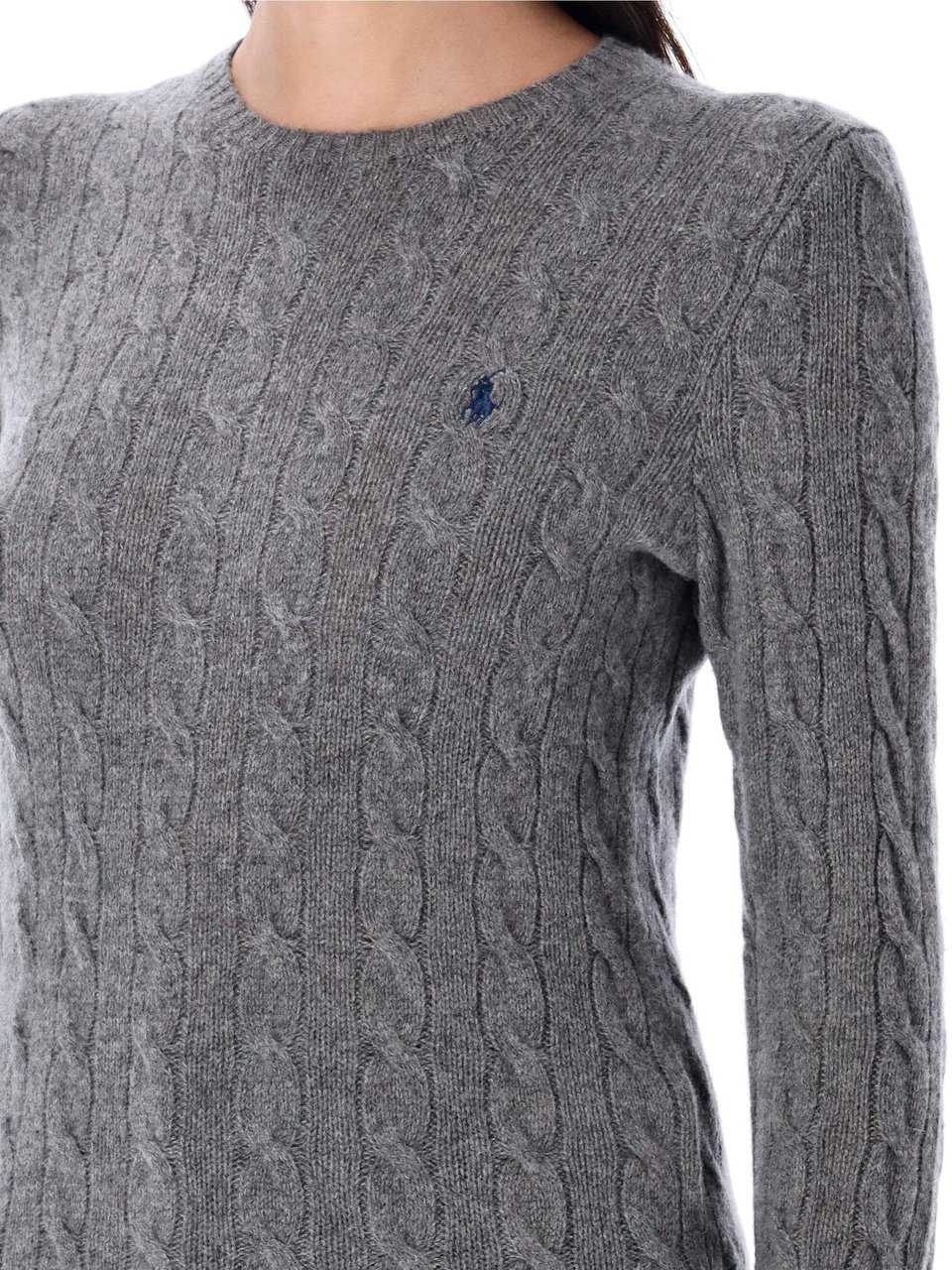 Ralph Lauren Classic Julianna Knit Cable Flannel Grey Grijs