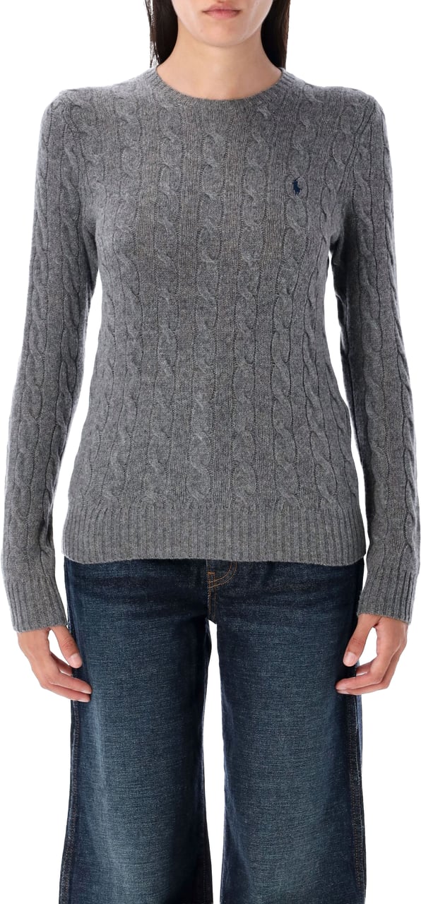Ralph Lauren Classic Julianna Knit Cable Flannel Grey Grijs