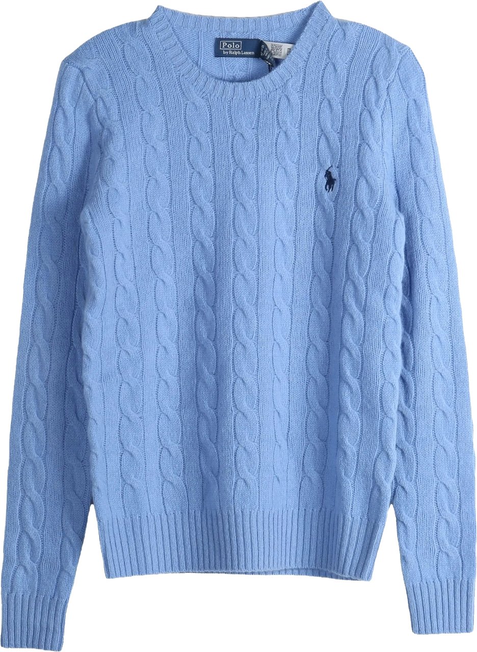 Ralph Lauren Julianna Cable-Knit Crew-Neck Sweater Blauw