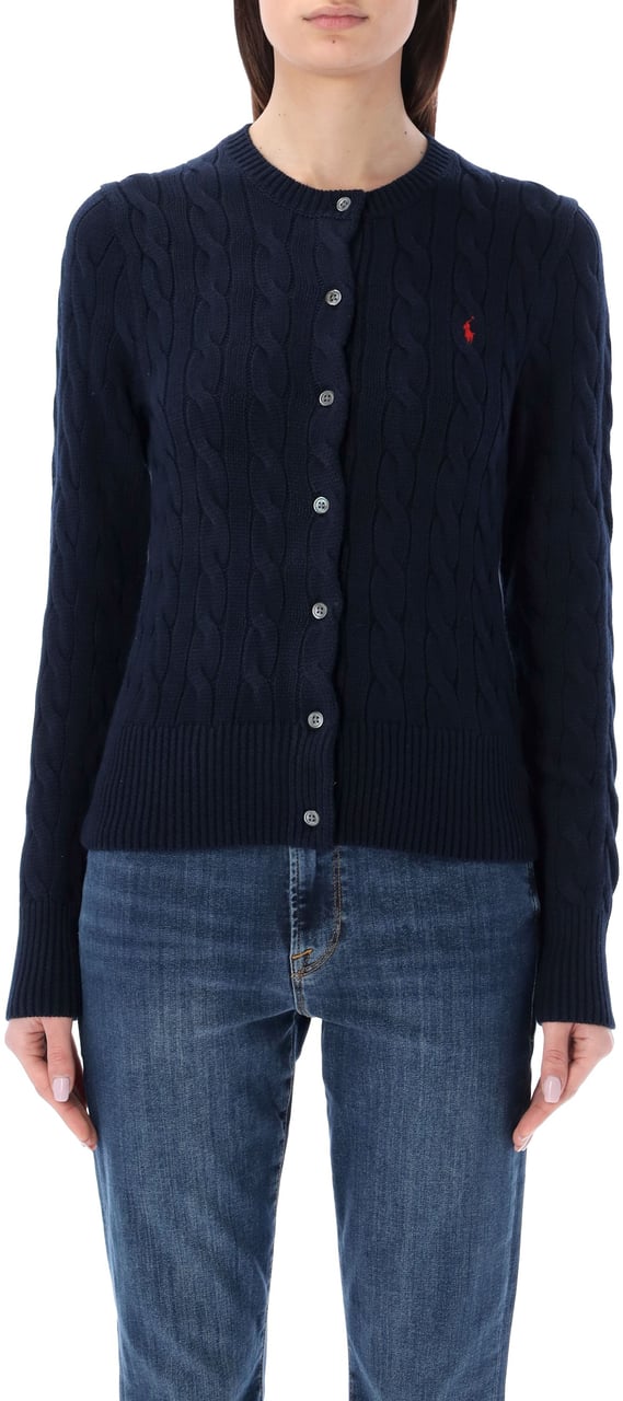 Ralph Lauren Classic Cardigan Cable Hunter Navy Blauw
