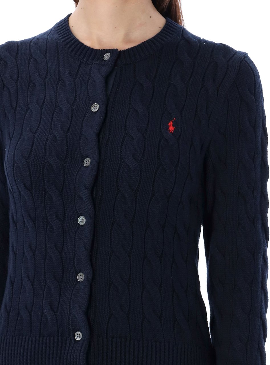 Ralph Lauren Classic Cardigan Cable Hunter Navy Blauw
