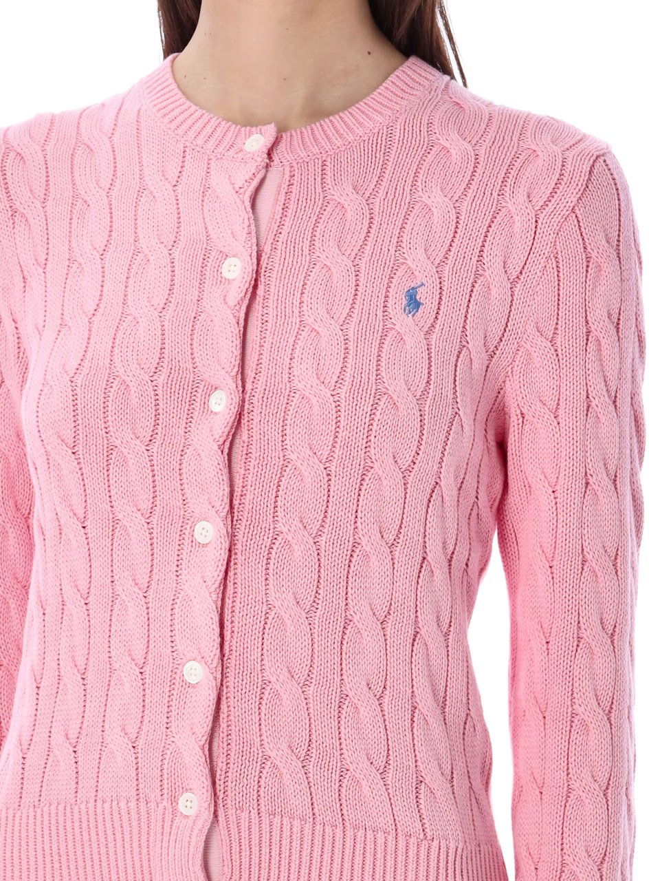 Ralph Lauren Classic Cardigan Cable Carmel Pink Roze