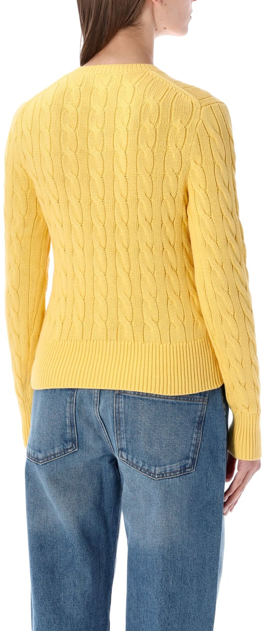 Ralph Lauren Classic Cardigan Cable Beach Yellow Geel