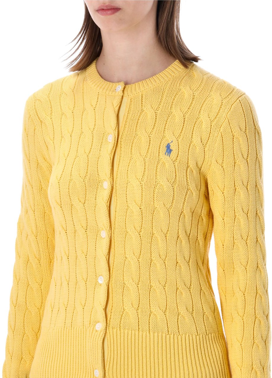 Ralph Lauren Classic Cardigan Cable Beach Yellow Geel