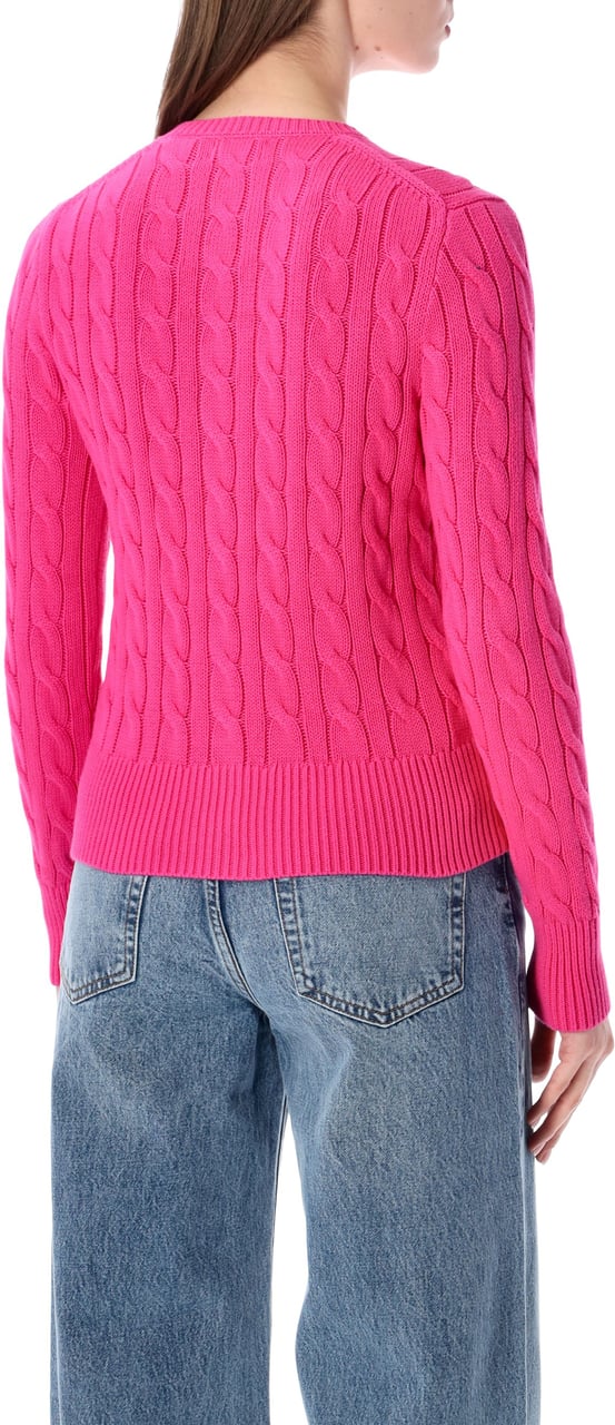 Ralph Lauren Classic Cardigan Cable Accent Pink Roze