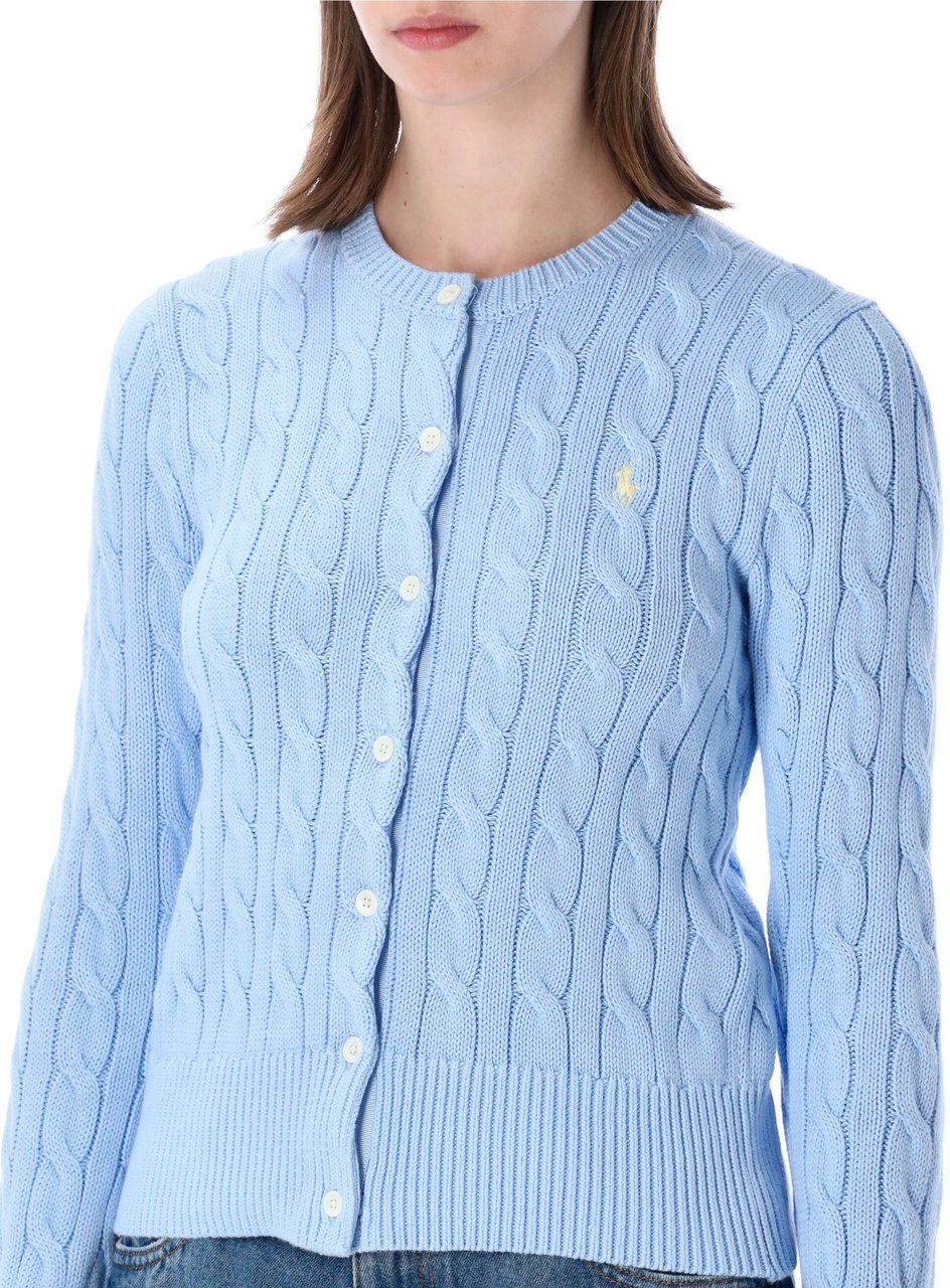 Ralph Lauren Classic Cardigan Cable Blue Lichtblauw