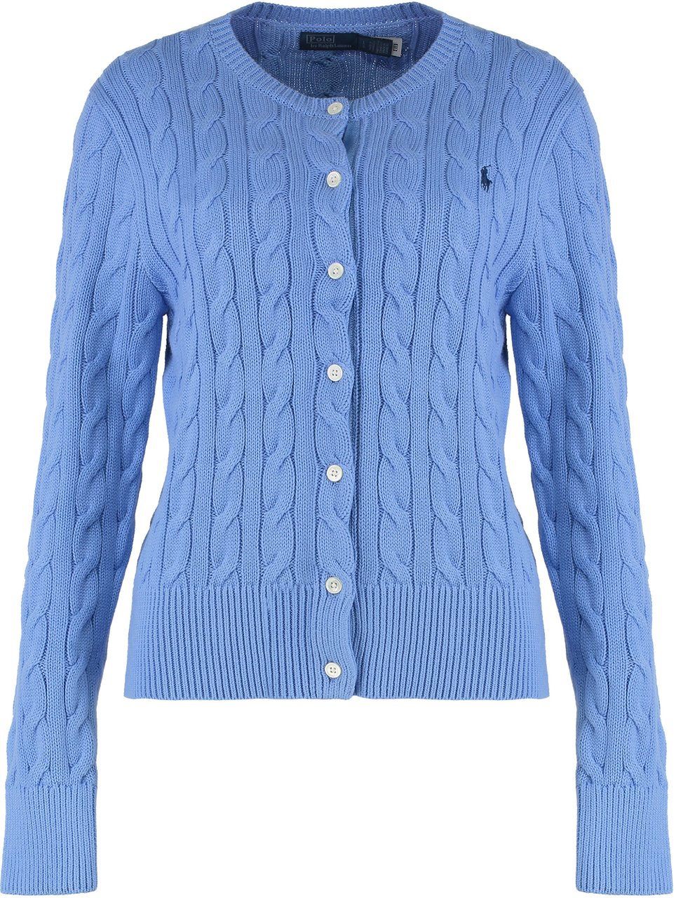 Ralph Lauren Cardigan with cable knit in cotton Blauw
