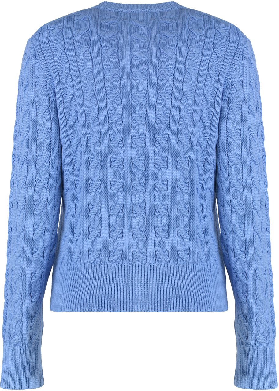 Ralph Lauren Cardigan with cable knit in cotton Blauw