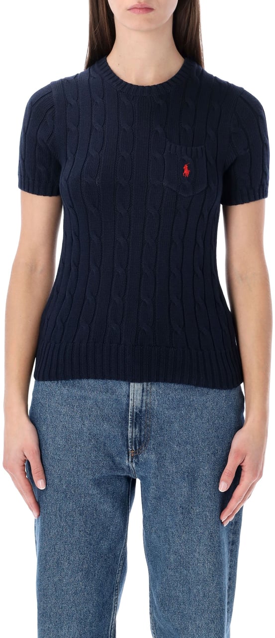 Ralph Lauren Knit Mc Cable Hunter Navy Blauw
