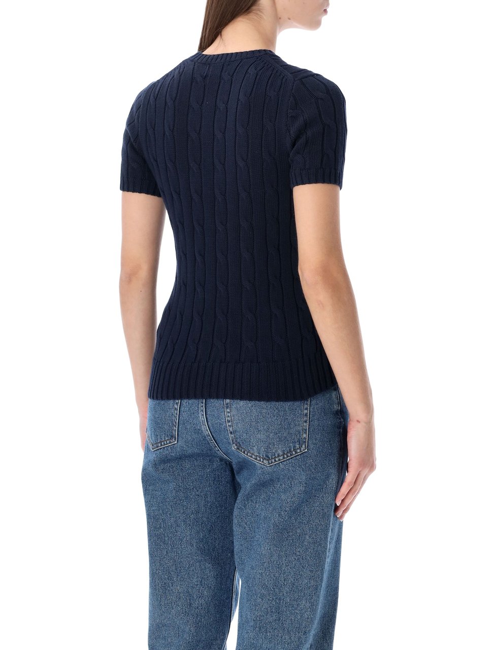Ralph Lauren Knit Mc Cable Hunter Navy Blauw