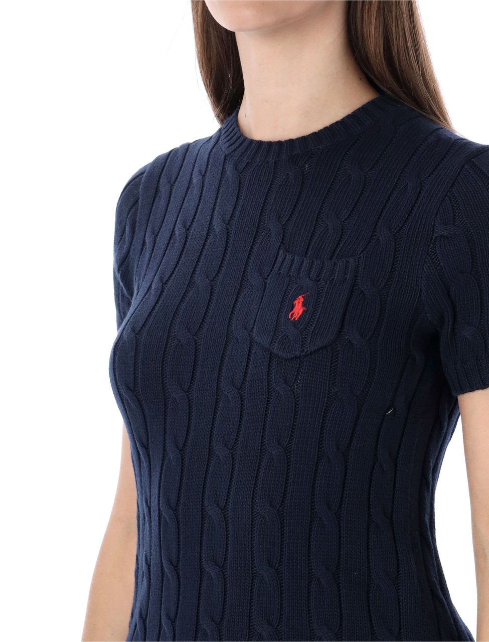 Ralph Lauren Knit Mc Cable Hunter Navy Blauw