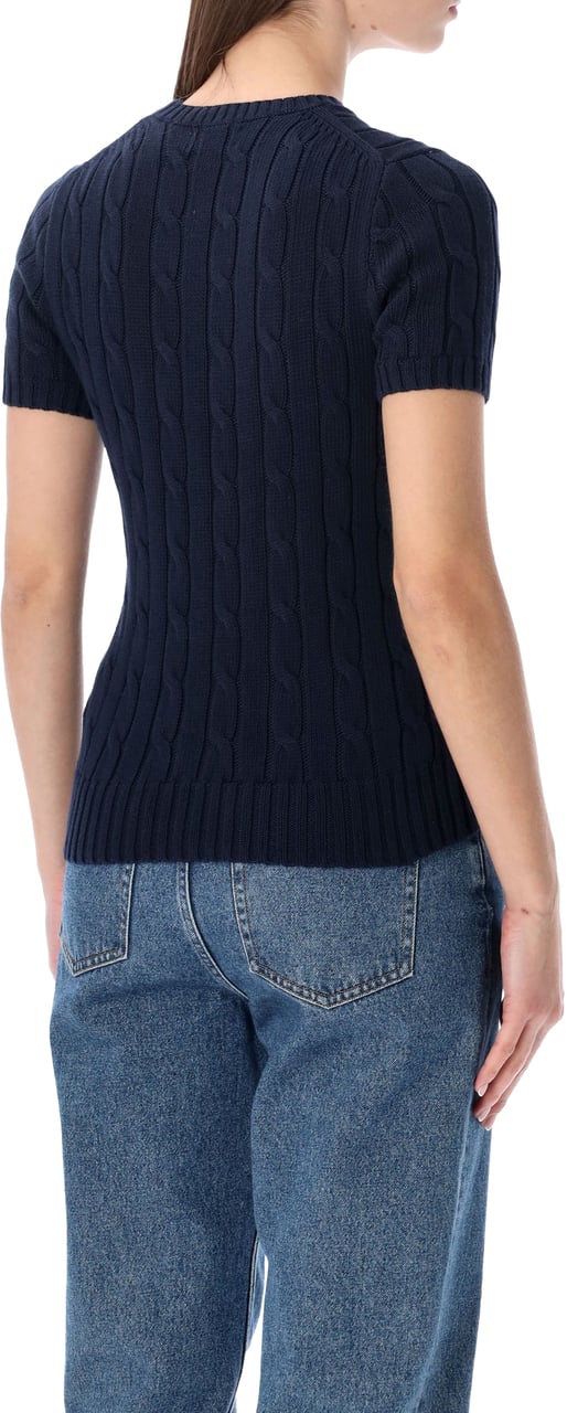 Ralph Lauren Polo Ralph Lauren cable-knit cotton short-sleeve jumper Blauw