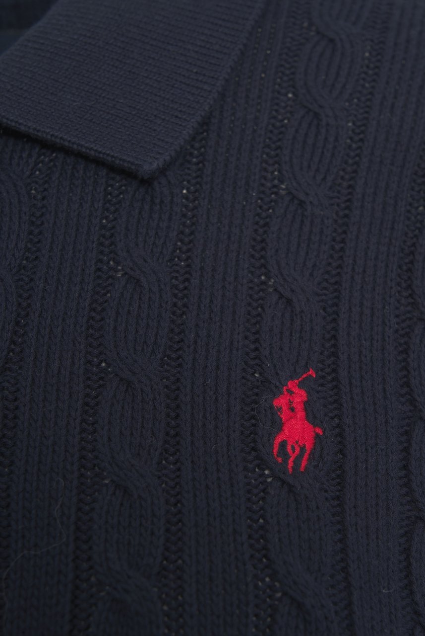 Ralph Lauren Cable knit cardigan Blauw