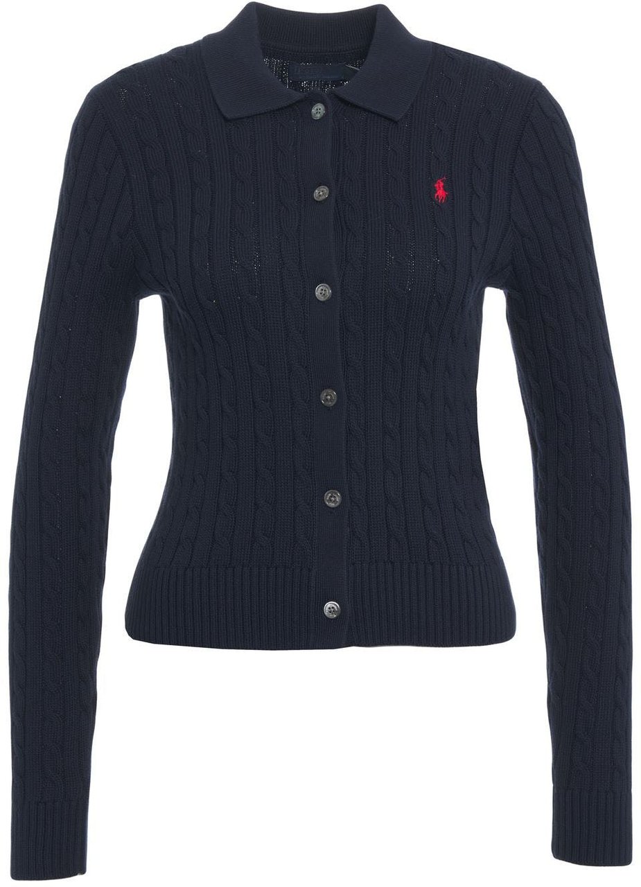 Ralph Lauren Cable knit cardigan Blauw