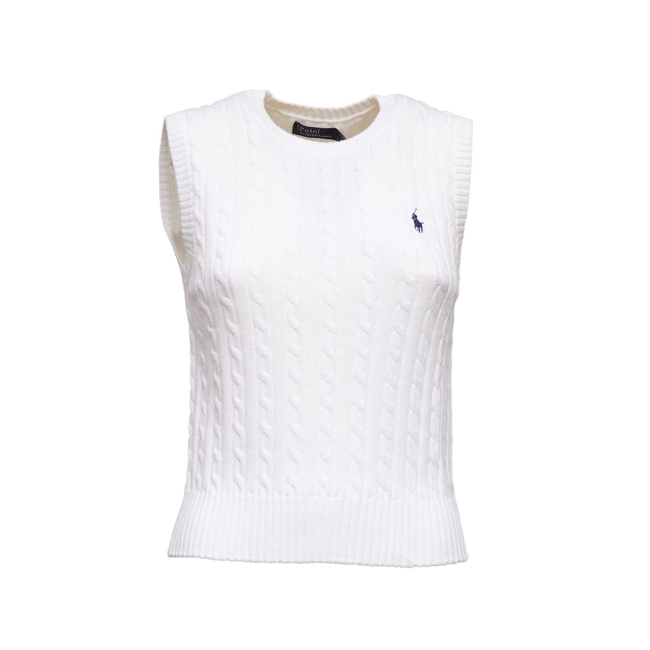 Ralph Lauren Baby Cable Knit Crewneck Top Wit