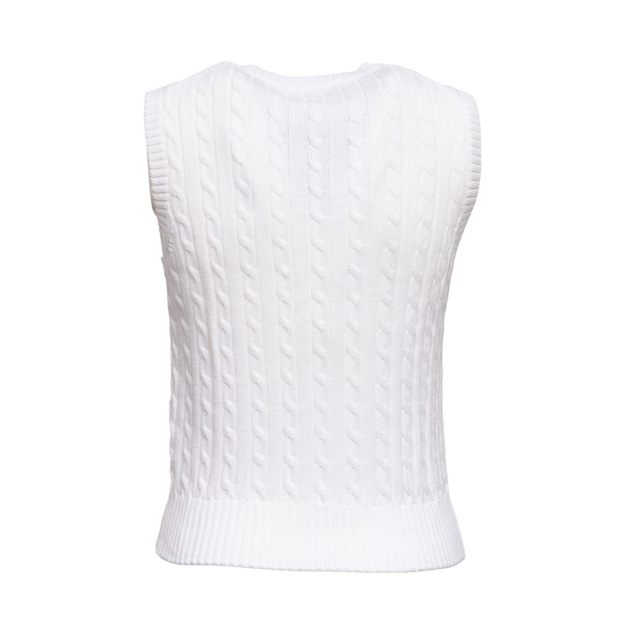 Ralph Lauren Baby Cable Knit Crewneck Top Wit